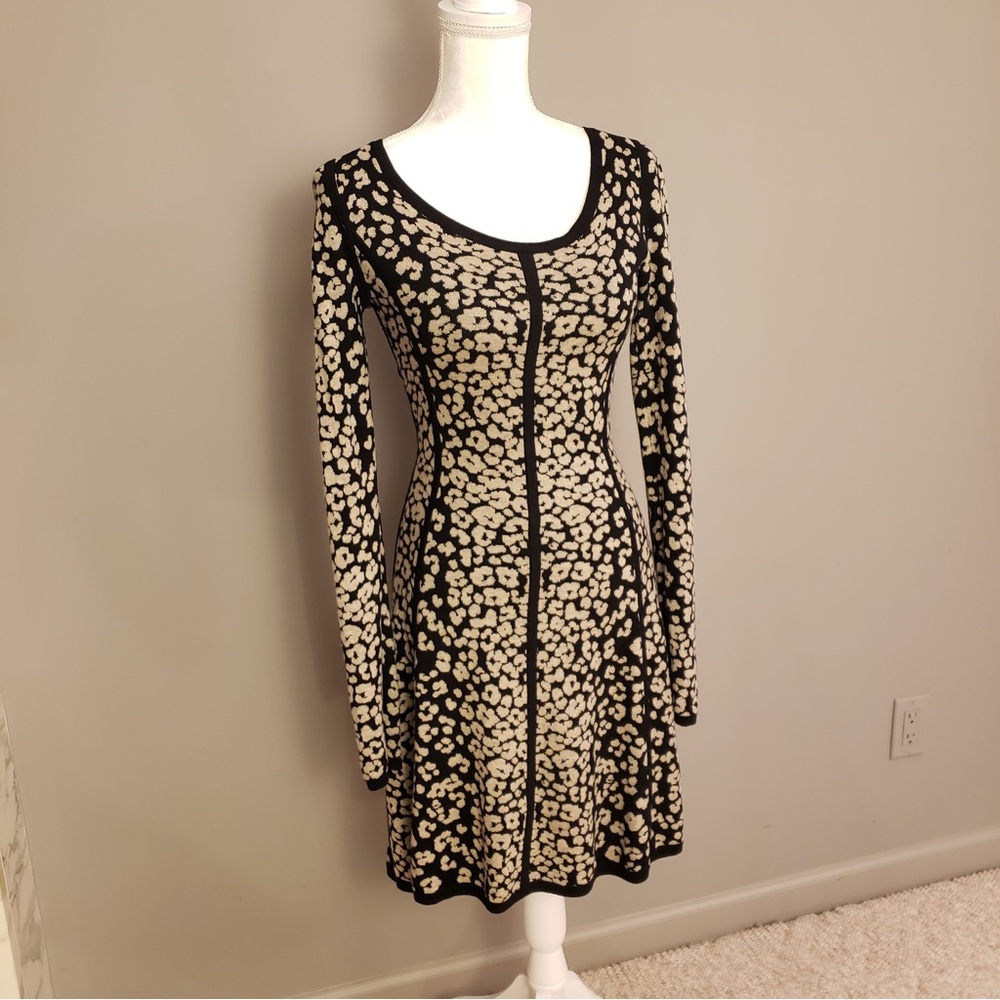 VS Cashmere Blend Leopard Sweater Dress